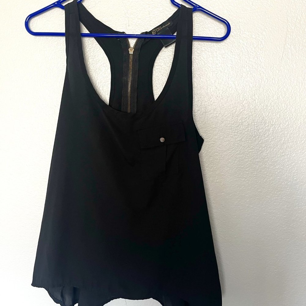 Razor Back Zipper flowy shirt